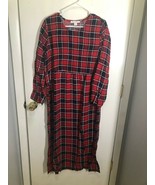 NEW Dreams &amp; Co Flannel Look Plaid Nightgown Long Sleeves Women&#39;s SZ 14/16 - $17.81