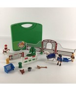 Playmobil 5893 Pony Farm Carry Case Playset Figures Horse Riders Fence +... - $40.55 CAD