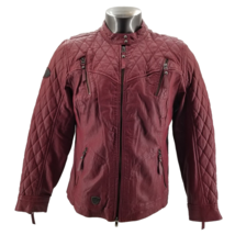 Harley Davidson Leather Jacket Womens Motorcycle  Biker Quilted Burgundy XL - $149.67