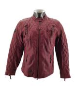 Harley Davidson Leather Jacket Womens Motorcycle  Biker Quilted Burgundy XL - £118.26 GBP