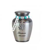 Silver Marijuana Leaf Mini Urn - Love Charms™ Option - $27.28 CAD