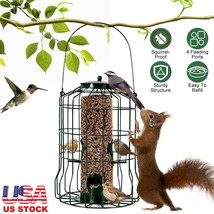 Outdoor Wild Bird Feeder Squirrel-Proof Chew-Proof Metal Hanging Seed Feeder wit - $29.11