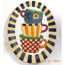 Sakura Debbie Mumm Coffee Tea Cups Mugs 14 Inch Vintage 1998 Serving Pla... - $27.99