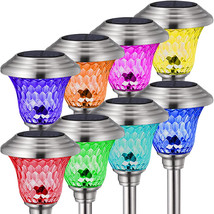 8 Pack Pathway Solar Lights W/7 Color Changing Outdoor Garden Stake Wate... - $86.99