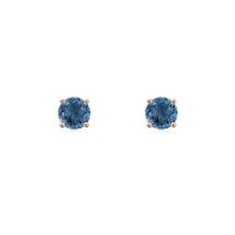 ANGARA London Blue Topaz Solitaire Stud Earrings in 14K Solid Gold (A, 4mm) - $224.05
