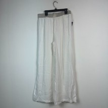 Thalia Sodi Womens M White Gold Waist Band Pull On Wide Leg Pants CT70 - $29.39