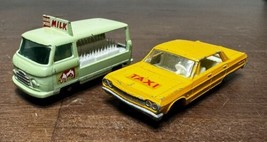 Vtg Lesney Matchbox No 20 Chevrolet Impala Taxi &amp; No 21 Commer Bottle Float - $25.25