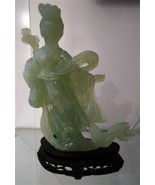Exceptional Chinese Jade Carving Female Figurine with Fan ca1950 China M... - £146.80 GBP