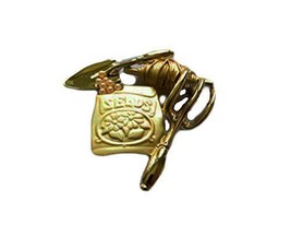 AJC Co. Gold - Plated Gardener Seeds Pin Brooch - £7.80 GBP