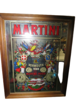 Vintage Martini Vermouth Vino Martini &amp; Rossi Mirror 15 x 20 Wood Frame ... - £32.47 GBP