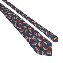 Geoffrey Beene Mens Necktie Designer Accessory Office Vintage Gift Blue Red - £11.82 GBP