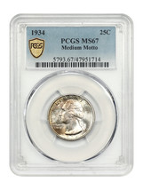 1934 25C PCGS MS67 (Medium Motto) - £568.59 GBP