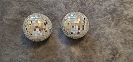 Vintage Christmas Mirror Glass Disco Ball Ornaments - Set Of 2 - $25.00