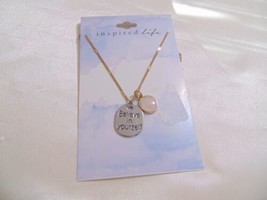 Inspired Life Gold Tone Pink Stone Charm Pendant Necklace P809 - £8.51 GBP