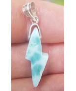 BLUE larimar handcarved 925 sterling silver Gemstone RAY pendant (l-128) - $28.22 CAD