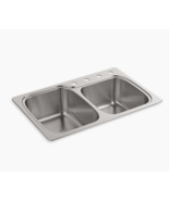 KOHLER 75791-4-NA 33" Double-Bowl Stainless Steel Sink, 4-Hole Open Box - READ - €229,63 EUR