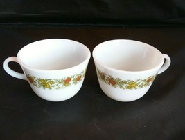 Vtg Pyrex SPICE OF LIFE Tea Coffee Cups White Milk Glass With Vegetables Mugs - £18.31 GBP