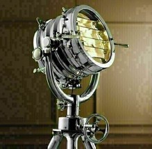 Nautical Spotlight Hollywood Searchlight Steel Tripod Floor Lamp 70 Inch Home - £528.27 GBP