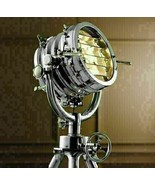 Nautical Spotlight Hollywood Searchlight Steel Tripod Floor Lamp 70 Inch... - £525.73 GBP