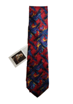Jerry Garcia Stonehenge Silk Tie Red Blue Patten Geometric Unused Neckwear Tags - £11.23 GBP