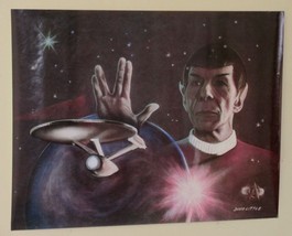 Vintage original 1982 Star Trek Mr Spock Leonard Nimoy 22 x 17 inch post... - $29.44