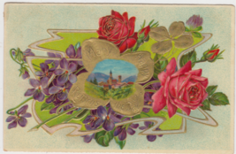 Many Happy Returns Postcard Vintage Roses Violets Bowers Mill Missouri MO - £2.34 GBP