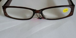 Plastic Framed Reading Eye Glasses ~ Brown  Frame ~ +3.50 Strength ~ K8 - $28.06 CAD