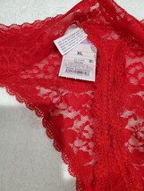 2 Pair Auden Women's XL Thongs Brown String & Red Lace image 4