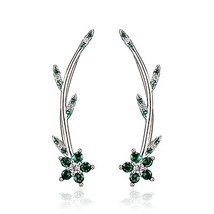 Tud earrings for women indian jewelry boho korean style zircon stone green flower shape thumb200