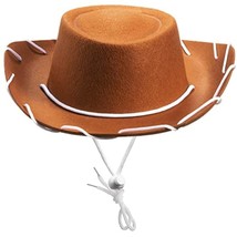 Brown Felt Cowboy Hats For Kids - (Pack Of 2) Wide Brim Western Themed Cowboy/Co - £23.48 GBP