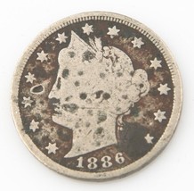 1886 5¢ Liberty Nickel, AG Condition, Full 4-Digit Date, Porous, Great Price - £130.87 GBP