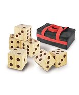 Kovot Oversize Wood Dice Set with Carry Bag - Includes (6) 3.5&quot; Cubed Di... - £23.58 GBP