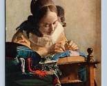 The Lacemaker Painting Johannes Vermeer Muse du Louvre UNP DB Postcard L12 - $14.80