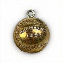 Vintage Gold Plated Baseball Charm 1957 CHAMPIONS - £20.75 GBP