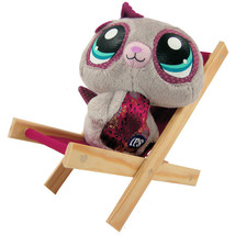 Handmade Toy Folding Deck Chair, Wood and Burgundy Fabric  - £5.42 GBP
