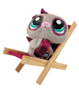 Handmade Toy Folding Deck Chair, Wood and Burgundy Fabric  - £5.45 GBP