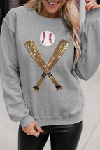 Sequin Baseball Long Sleeve Sweatshirt - $40.99