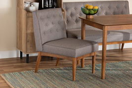 Mario Gray Fabric Walnut Brown Dining Chair - $4,408.94 MXN