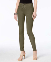 allbrand365 designer Womens Lace Up Skinny Pants,Size 10,Dark Rain - £61.48 GBP