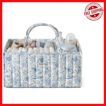 Charming Blue Floral Diaper Caddy - Perfect Baby Shower Gift &amp; Newborn E... - $43.55
