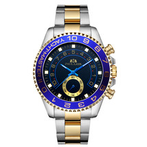 Automatic Mechanical Luminous Room Gold Steel Band Men&#39;s Watch  - £47.05 GBP