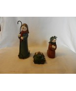 Dolomite Painted Ceramic Nativity Holy Family 3 Piece Figurine Set #6299184 - $38.00