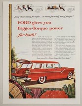 1955 Print Ad Ford Country Sedan Station Wagons Trigger-Torque Power - $15.28