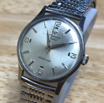 VTG Wittnauer Geneve By Longines Automatic Watch Swiss Men Silver Stretc... - £132.52 GBP