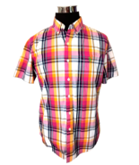 US Polo Association Shirt Men&#39;s Size Medium  Button Front Multicolor Pla... - £11.62 GBP