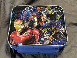Marvel Avengers Insulated Lunch Box Iron Man Cap Thor Hulk Rocket Blue - $7.80