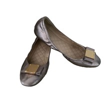 Cole Haan Ballerina Slippers Flats Bronze Color Quilted Gold Bow Size 9.5 - $462.49 MXN