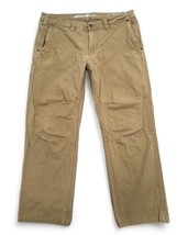 Eddie Bauer Pants Mens 36x30 Relaxed Fit Brown Stretch Cotton Canvas Wor... - $17.00
