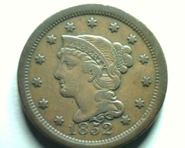 1852 Large Cent Penny Very Fine+ Vf+ Nice Original Coin From Bobs Coin Fast Ship - £36.77 GBP