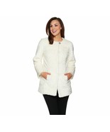 Dennis Basso Platinum Collection Faux Fur Topper Coat in Ivory Size 1X - £114.59 GBP